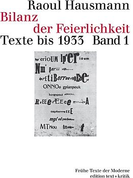Bilanz der Feierlichkeit. Texte bis 1933