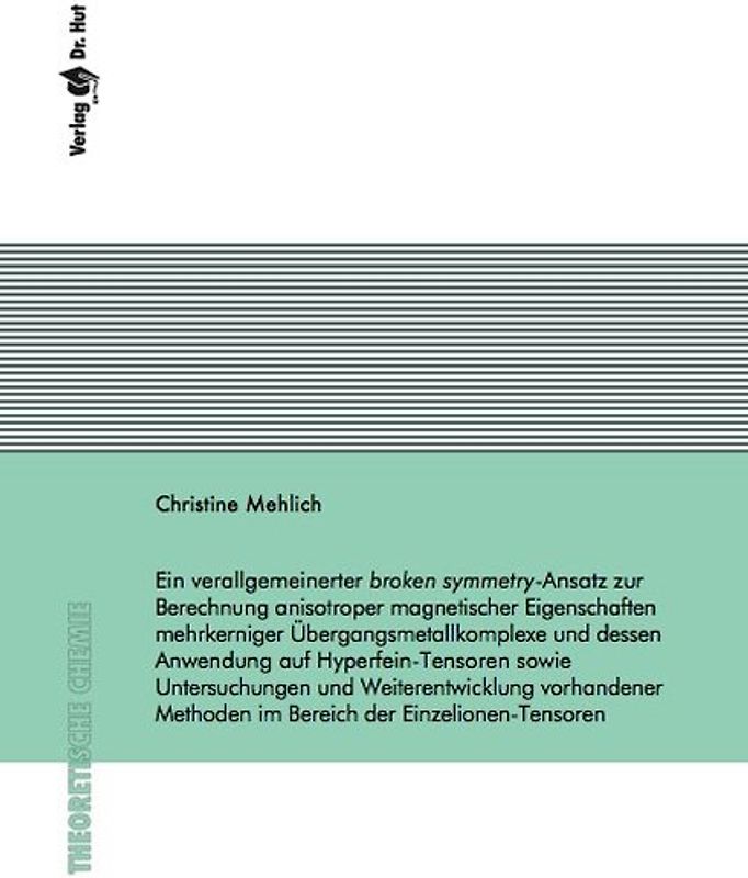 Ein verallgemeinerter broken symmetry-Ansatz zur Berechnung anisotroper magnetischer Eigenschaften mehrkerniger Übergangsmetallkomplexe und dessen Anwendung auf Hyperfein-Tensoren sowie Untersuchungen und Weiterentwicklung vorhandener Methoden im Bereich der Einzelionen-Tensoren