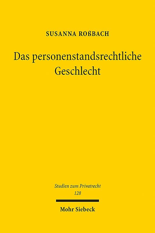 Das personenstandsrechtliche Geschlecht