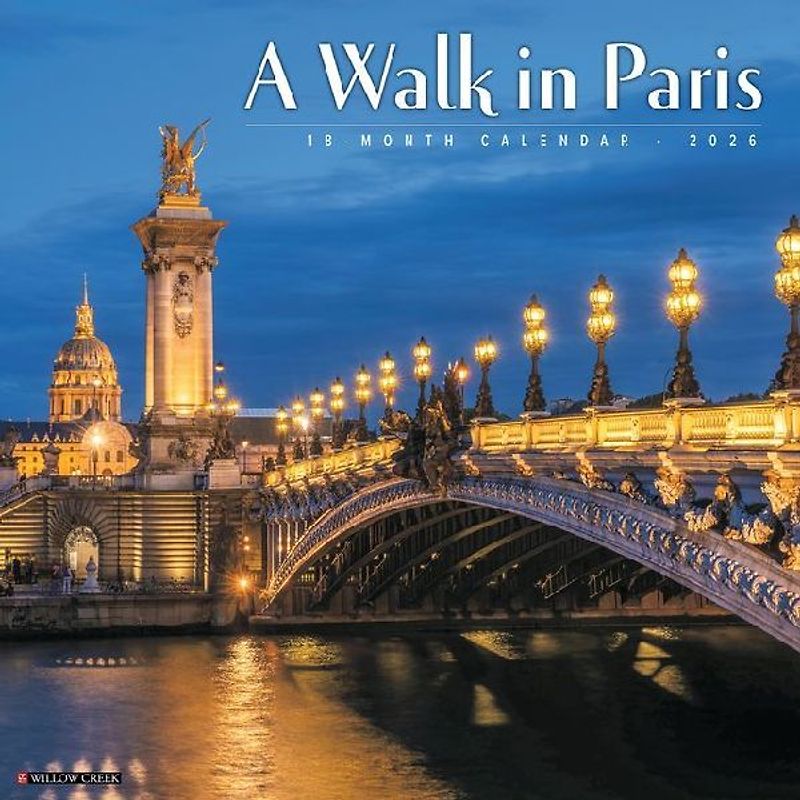 A Walk in Paris 2026 12 X 12 Wall Calendar