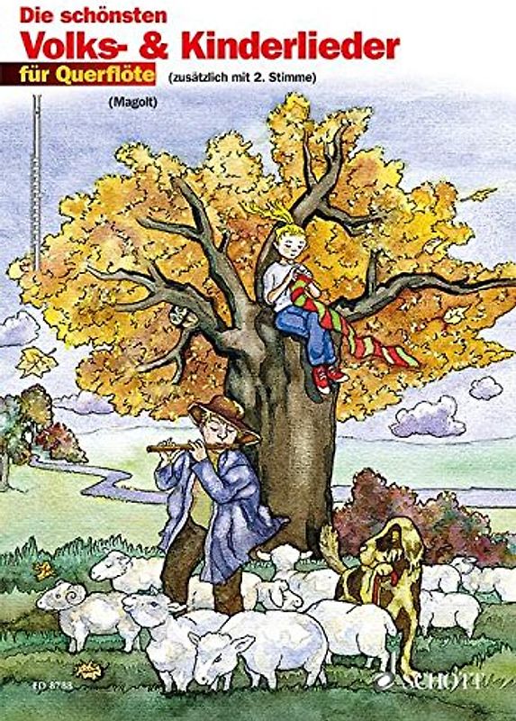Die schönsten Volks- und Kinderlieder. sehr leicht bearbeitet. 1-2 Flöten.