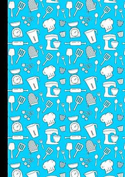 Backrezepte | Buch Zum Selberschreiben | Hellblau: DIN A4 | 110 Seiten ( 55 Blatt )