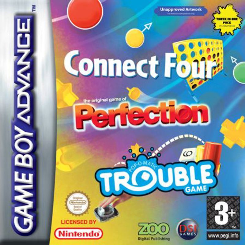 3in1-Connect4/TroubleGame/Perferct Connect 4/TroubleGame/Perfection Nintendo Game Boy Advance