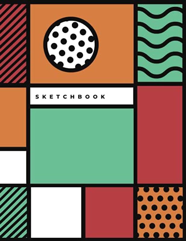 SketchBook: Notebook for Drawing, Writing, Painting, Sketching or Doodling, 108 Pages, 8.5x11 (Abstract Colorful Cover )