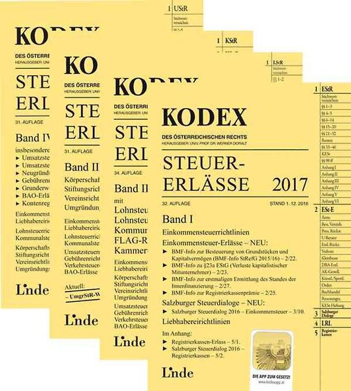 KODEX-Paket Steuer-Erlässe 2017
