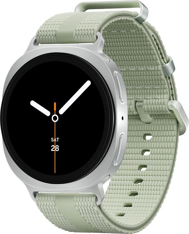 Samsung Galaxy Watch8 44 mm Boîtier aluminium argent sur Sport Chic S/M vert sauge [Wi-Fi + 4G]