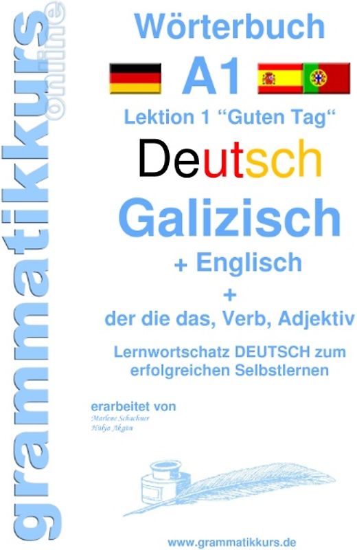Wörterbuch Deutsch - Galizisch - Englisch Niveau A1