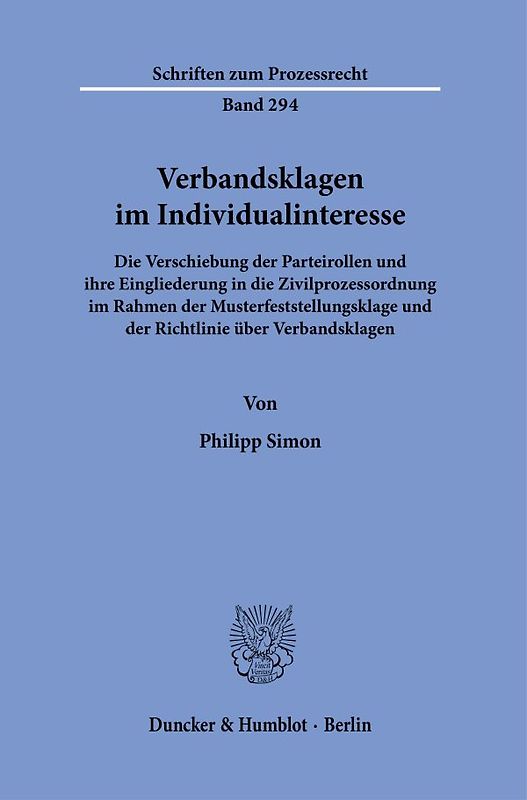 Verbandsklagen im Individualinteresse.