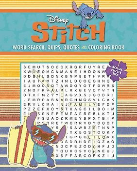 Disney Stitch Word Search, Quips, Quotes and Coloring Book