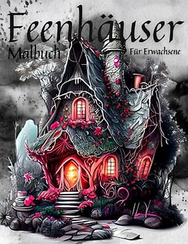 Feenhäuser Malbuch Für Erwachsene,: Malbuch für Erwachsene, Jugendliche und Kinder, entspannend und stressabbauend, Feenhäuser