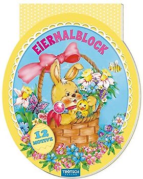 Eiermalblock mit Glitzerstein: 12 Motive (Ostern Malbücher)