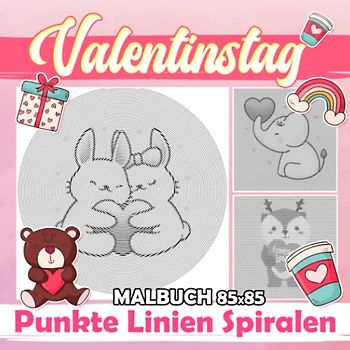 Valentinstag Punkte Linien Spiralen Malbuch: Der besondere Tag für Paare, die Spiralbuch zeichnen | Seiten für Paare, Jugendliche oder Verliebte | Für ... Geschenke zum Valentinstag | Zum Stressabbau