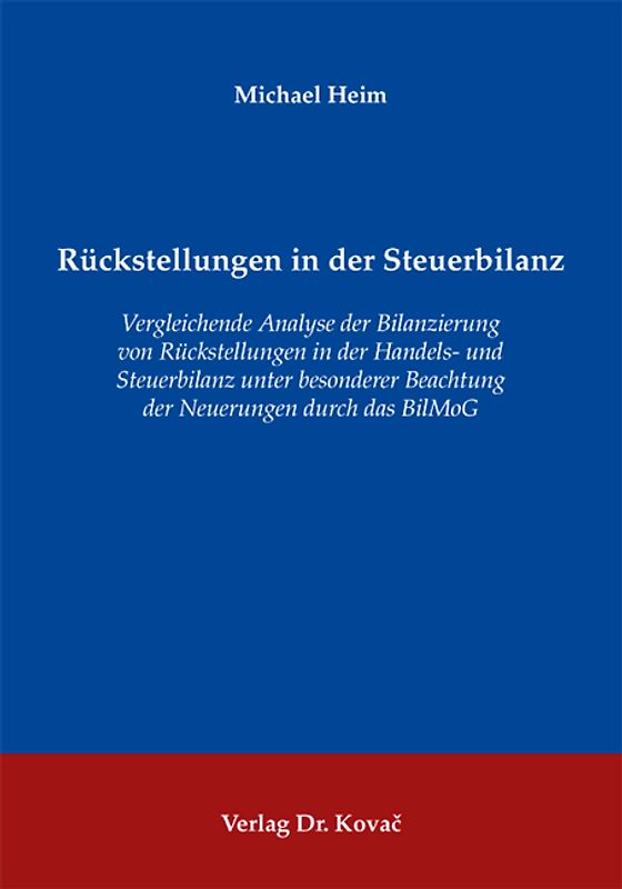 Rückstellungen in der Steuerbilanz