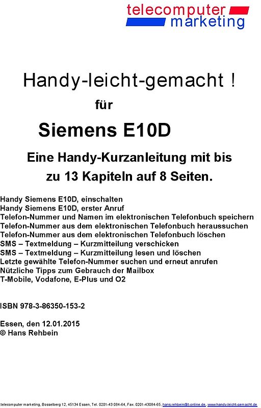 Siemens E10D-leicht-gemacht. Handy-leicht-gemacht für Siemens E10D