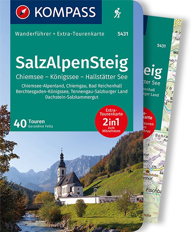 KOMPASS Wanderführer SalzAlpenSteig, Chiemsee, Königssee, Hallstätter See, 43 Touren