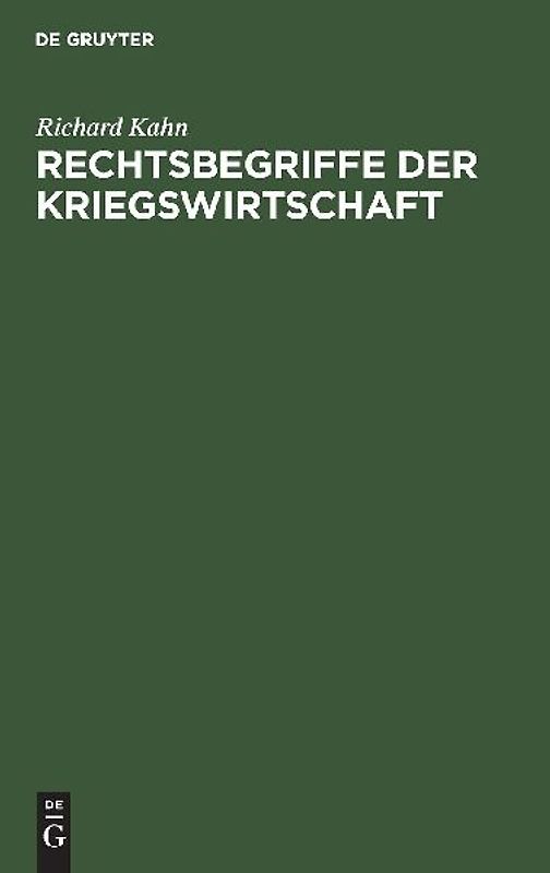 Rechtsbegriffe der Kriegswirtschaft