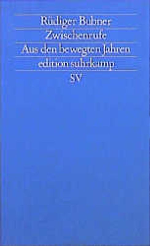 Zwischenrufe. Aus den bewegten Jahren