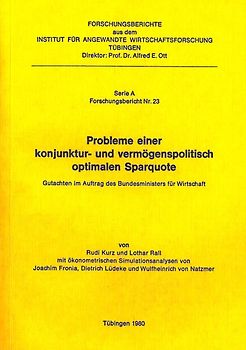 Probleme einer konjunktur- und vermögenspolitisch optimalen Sparquote
