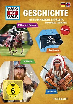 Was ist Was: Geschichte - Ritter und Burgen, Seeräuber, Wikinger, Indianer (4 Discs) DVD