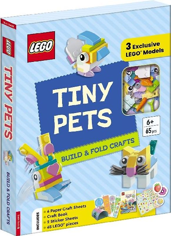 LEGO®  Books. Tiny Pets: Build and Fold Crafts (with 3 exclusive models, 65 pieces, craft book, craft sheets and stickers)