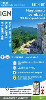 Haguenau.Lembach.PNR des Vosges du Nord 1:25 000
