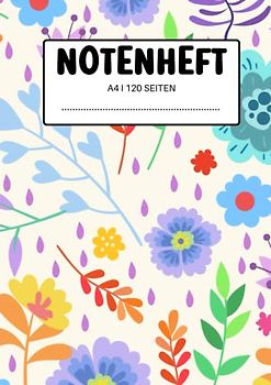 Notenheft A4: Notenbuch mit Schreiblinien für Musiknoten | Musikblock mit Hilfslinien | Lustiges Geschenk für Musiker, die Klavier oder Gitarre spielen