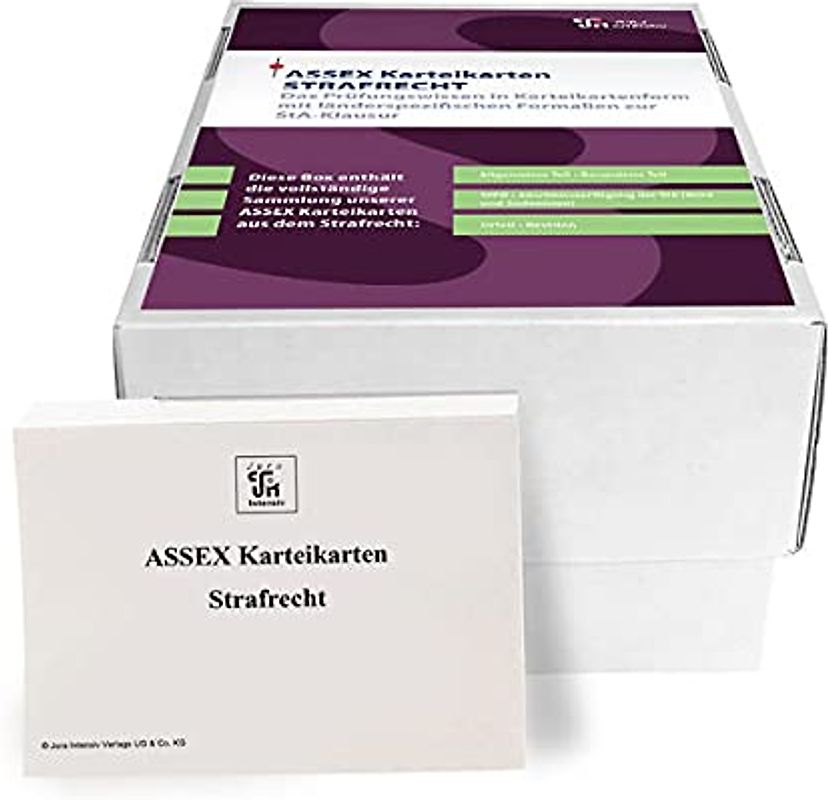 ASSEX Karteikarten Strafrecht: Im Frage- und Antwortsystem aufgebaut (Assessor Karteikarten Strafrecht)