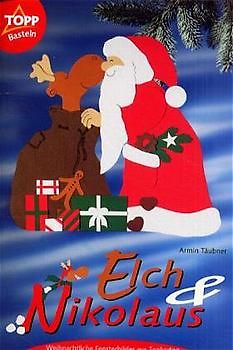 Elch & Nikolaus. Weihnachtliche Fensterbilder aus Tonkarton