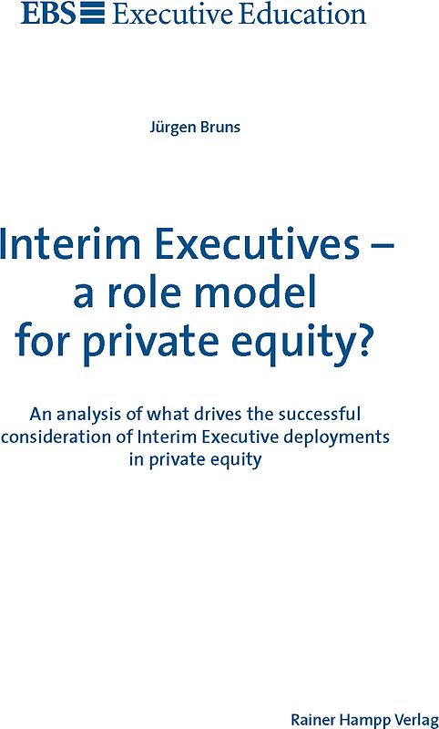 Interim Executives – a role model for private equity?