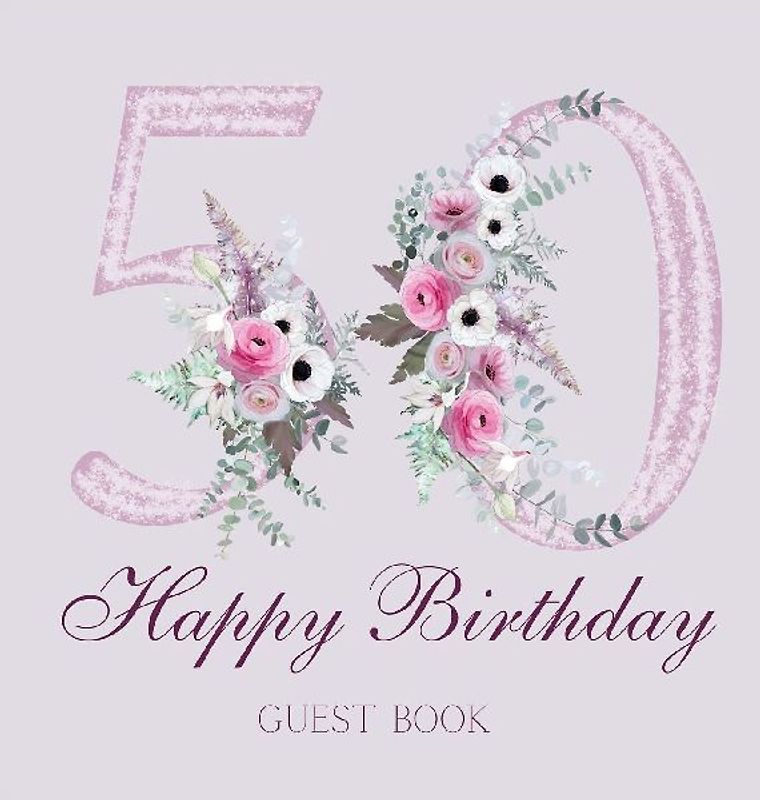 Happy 50th birthday guest book (hardback)