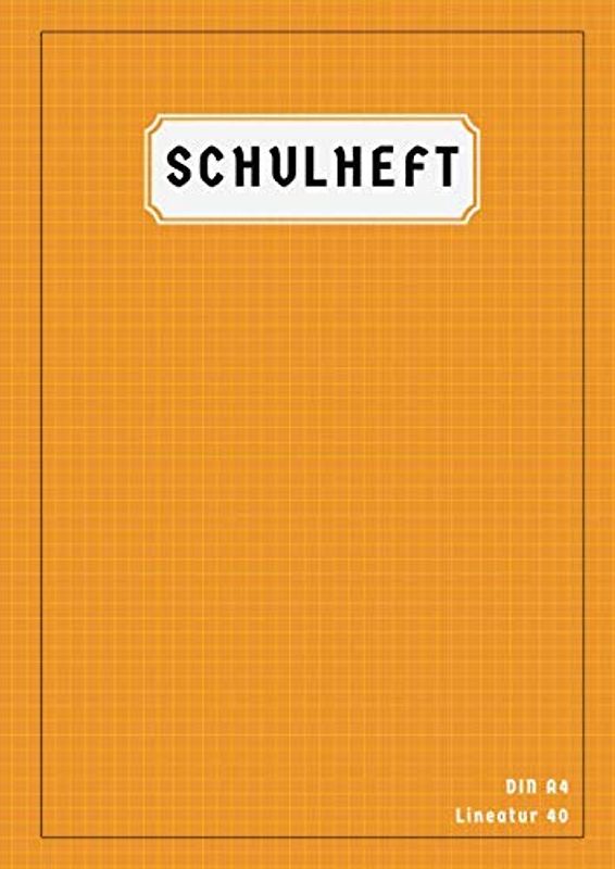 Schulheft Lineatur 40: 50 Blatt | Matheheft 40 Kariert | Haben an Allen Vier Seiten Einen Angedeutetem Rand | Rechenheft Lineatur 40 Din A4 | Orange