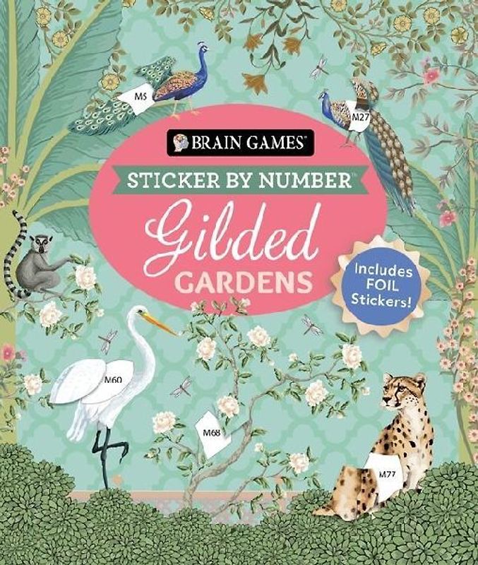 Brain Games - Sticker by Number: Gilded Gardens (24 Images to Sticker)