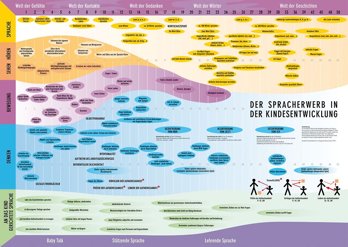 Der Spracherwerb in der Kindesentwicklung. Wandposter mit Begleitheft
