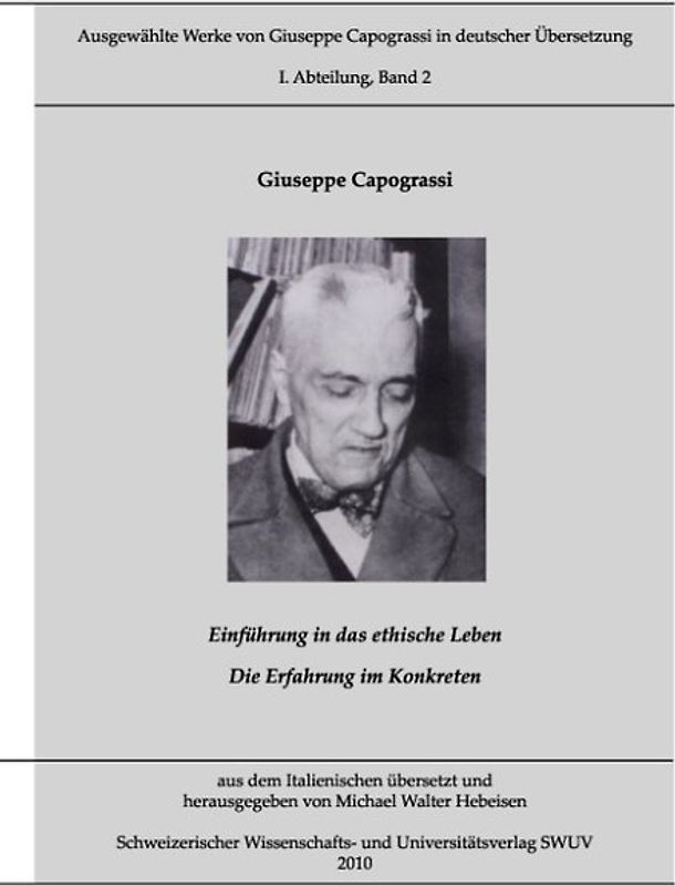 Ausgewählte Werke von Giuseppe Capograssi in deutscher Übersetzung