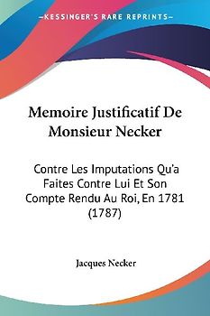 Memoire Justificatif De Monsieur Necker