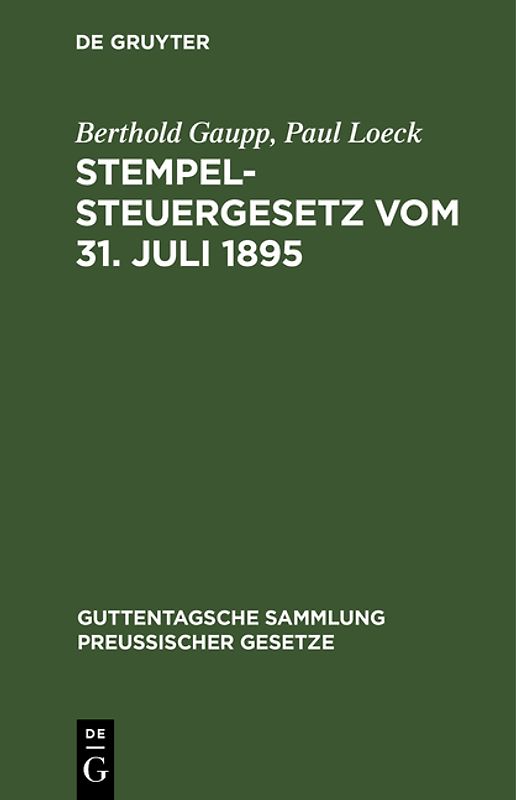 Stempelsteuergesetz vom 31. Juli 1895