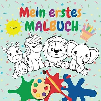Kritzelbuch ab 1 Jahr: schön gestaltetes Malbuch für Kleinkinder ab 1 Jahr.: Erstes Ausmalbuch mit großen Motiven zum Ausmalen | Fördert die Kreativität und Motorik.
