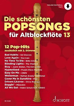 Die schönsten Popsongs für Alt-Blockflöte