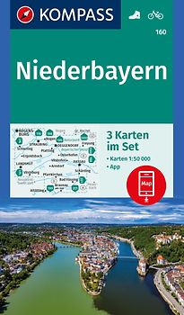 KOMPASS Wanderkarten-Set 160 Niederbayern (3 Karten) 1:50.000
