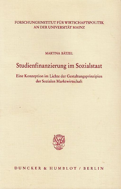 Studienfinanzierung im Sozialstaat.