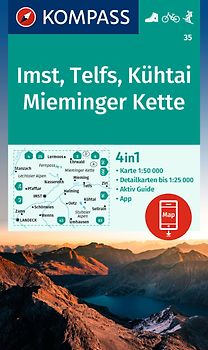 KOMPASS Wanderkarte 35 Imst, Telfs, Kühtai, Mieminger Kette 1:50.000