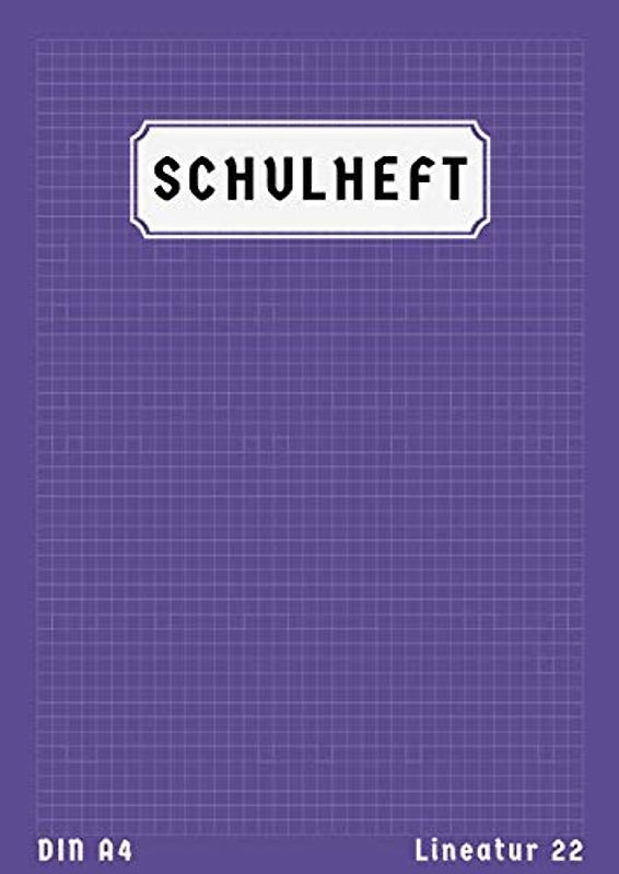 Schulheft A4 Lineatur 22: Matheheft Din A4 Lineatur 22 | 50 Blatt | Schreibheft Kariert A4 Ohne Rand | Mathe Homeschooling und Schulanfang Heft | Lila
