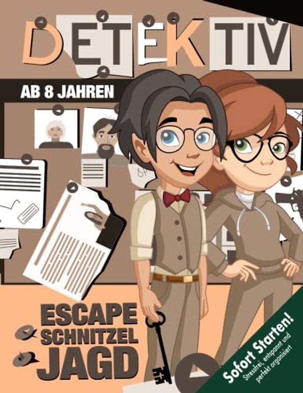 Escape Schnitzeljagd Detektiv / Geheimagent Kindergeburtstag ab 8 Jahren: Spannende Escape-Spiele & Rätsel, geheime Truhe entschlüsseln, Brief ... Flaschendrehen etc. (Bravo Schatzsuche)