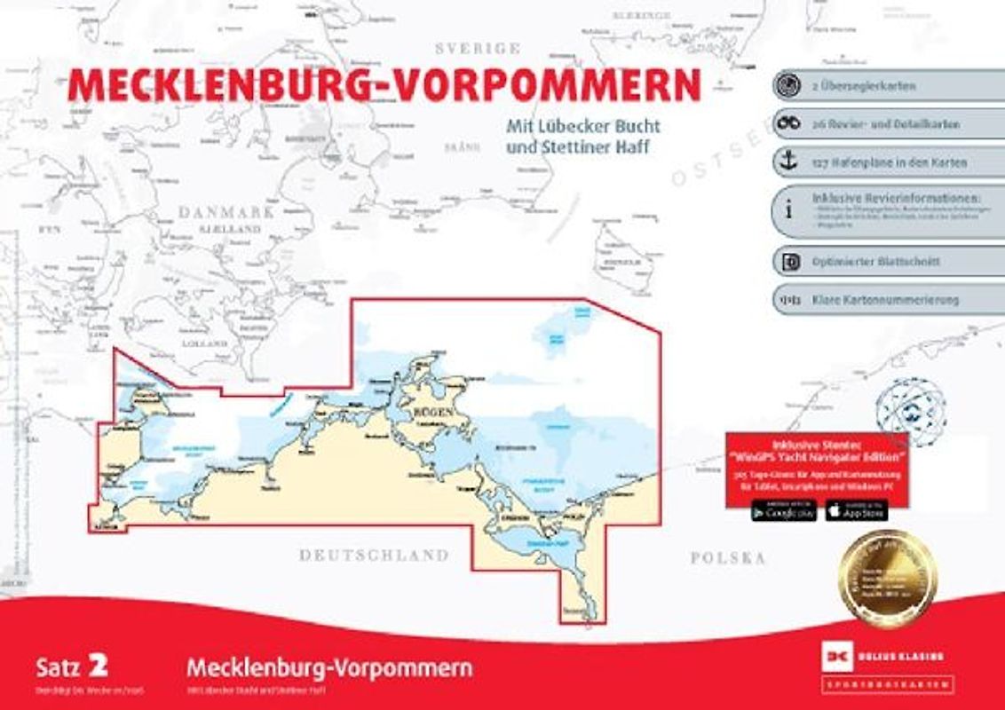 Sportbootkarten Satz 2: Mecklenburg-Vorpommern (Ausgabe 2026)