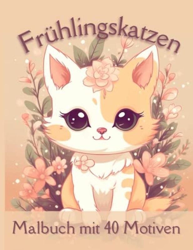 Frühlingskatzen: Ein Malbuch mit 40 Motiven zum Entspannen und kreativen Gestalten für Katzenfans jeden Alters!
