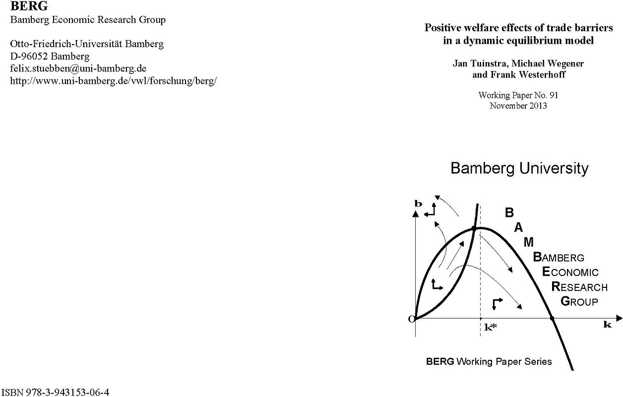 Positive welfare effects of trade barriers in a dynamic equilibrium model