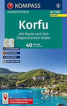 KOMPASS Wanderführer Korfu mit Paxos und den Diapontischen Inseln, 40 Touren mit Extra-Tourenkarte