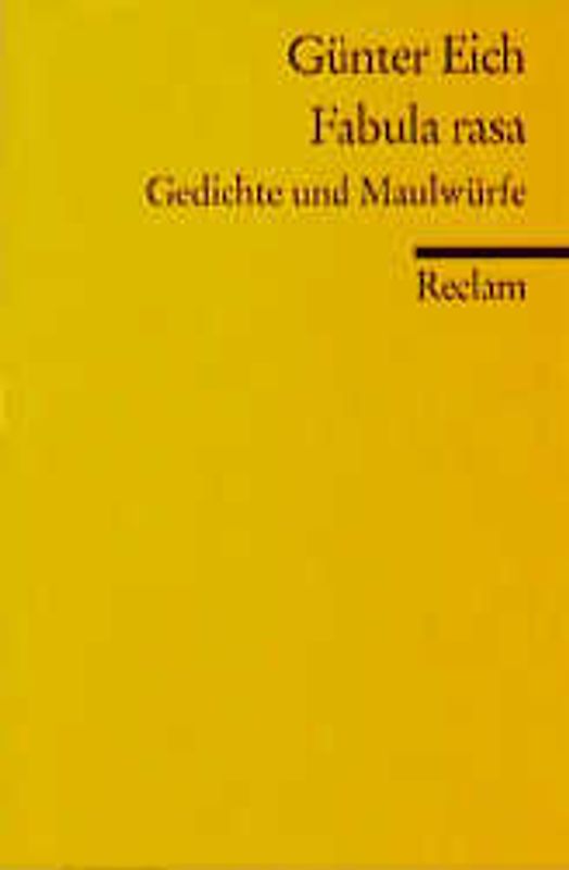 Fabula rasa. Gedichte und Maulwürfe