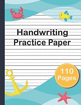 Handwriting Practice Paper: Blank lined Pages With Dotted Middle Lines To Practice Writing For Young Kids.