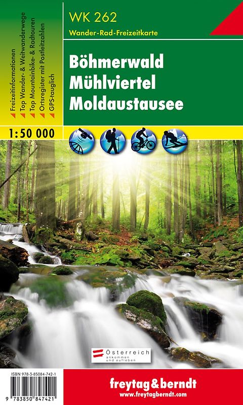 WK 262 Böhmerwald - Mühlviertel - Moldaustausee, Wanderkarte 1:50.000